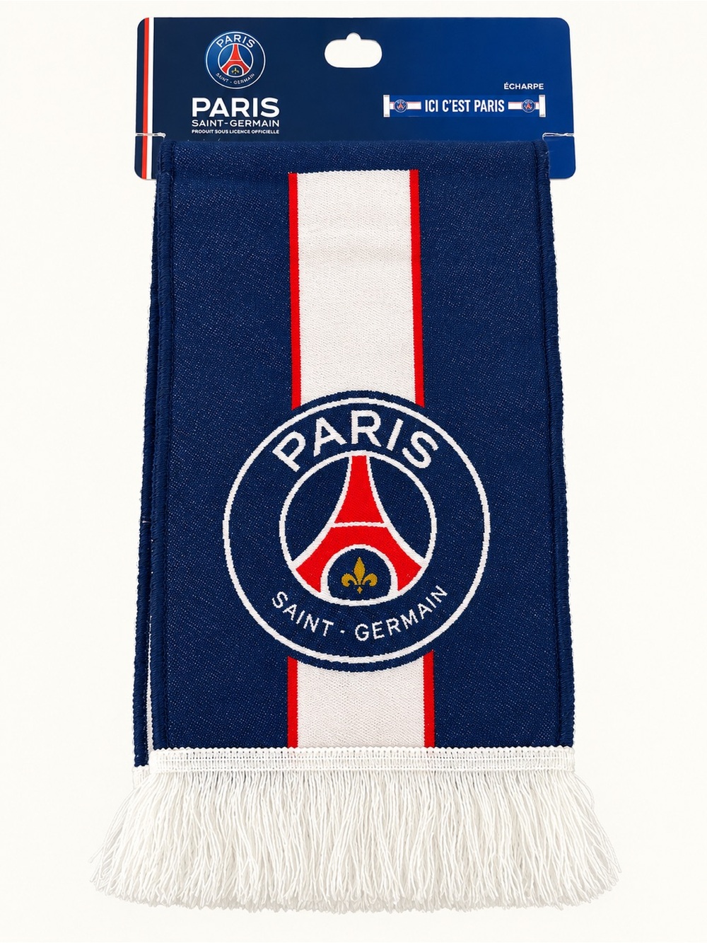 Paris St. Germain sports scarf Navy and White Crest Scarf